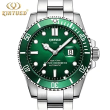 KINYUED Luxury Fashion Business Mens Mechanical Watches Stainless Steel Waterproof Calendar Classics Sport Automatic Men Watch