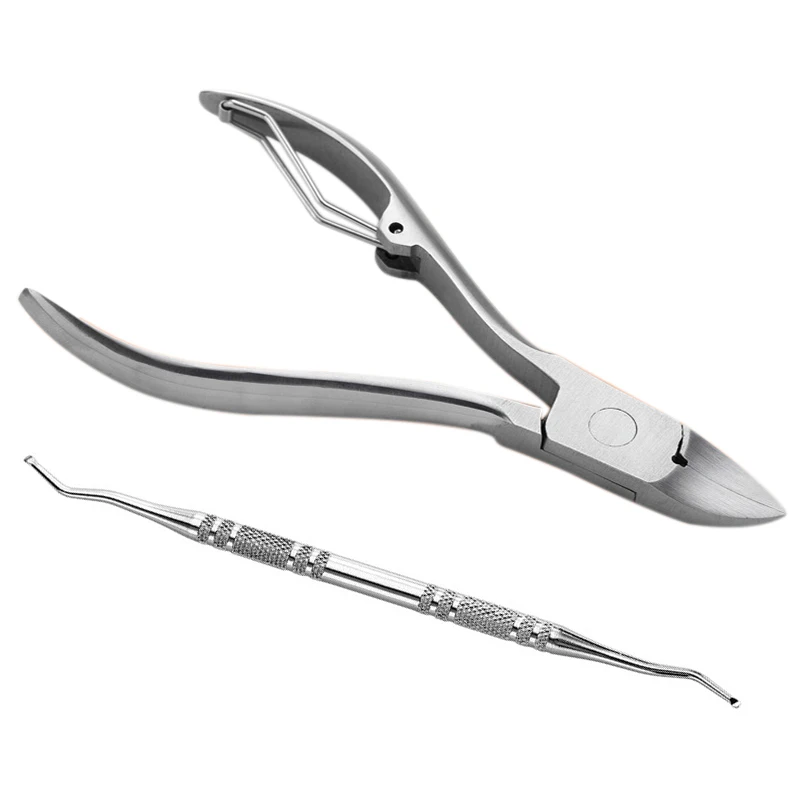 

2Pcs/Set Toenail Corrector Ingrown Foot Care Tool Toe Nail Correction Nippers Clipper Cutters Dead Skin Dirt Remover + Paronyc