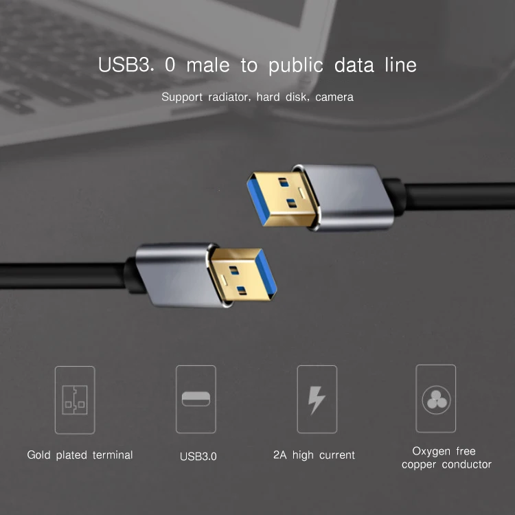 USB-USB кабель Тип A папа-папа USB 2,0 удлинитель для жесткого диска радиатор Компьютерная камера кабель удлинитель USB