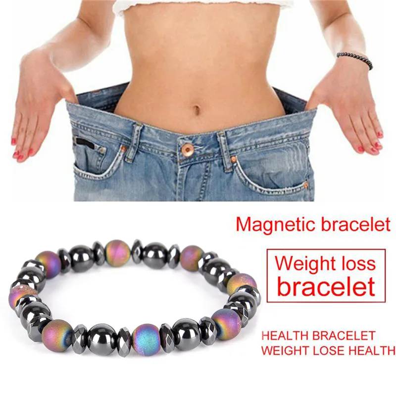 Weight LossTherapy Health Care Stretch Bracelet Colorful Beads Natural Stone Hematite Magnetic &amp Bangle Men's Jewelry | Украшения и