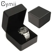 Cymii 1 Pcs Noir Montre-Bracelet Affichage Montres Box Case Holder Bijoux De Stockage Organisateur Titulaire Montre-Bracelet Cas Cadeaux