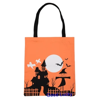 

10pcs/lot 2019 Halloween tote bag monogram kids treat or trick candy gift bag pumpkin skull children's candy handbag