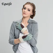 Новые дизайнерские корейский стиль Для женщин шерсть Прихватки для мангала модные Утепленная одежда контраст Цвет зимние перчатки в стиле пэчворк Элегантные наручные варежки a3044