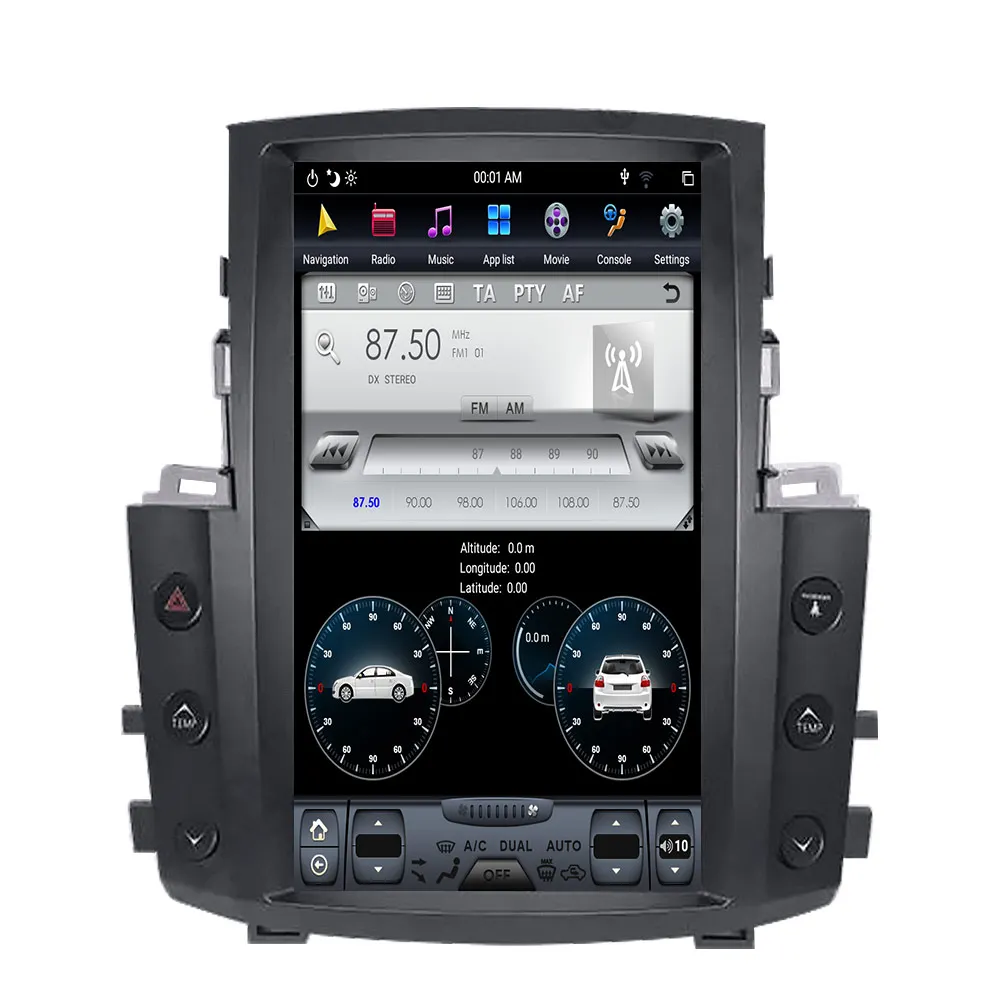 Автомобильный DVD-плеер Aotsr Tesla с вертикальным экраном Android 8 1 GPS-навигацией радио
