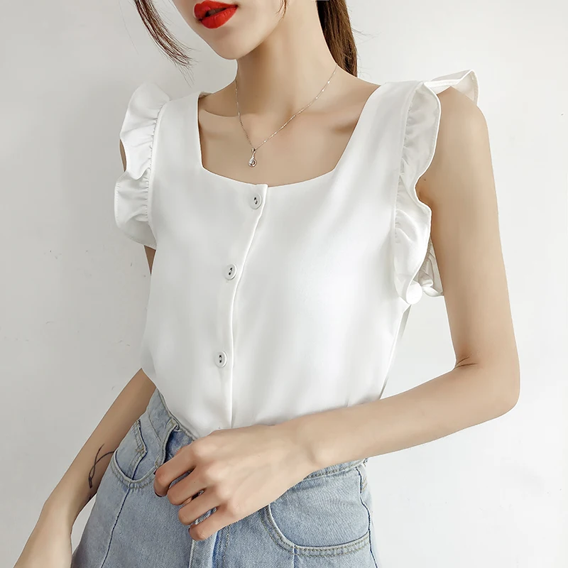 Beiyingni Summer Sleeveless Women Blouse Sexy Korean Chic New Arrival Work Wear Casual Hipster Tank Tops Ladies 5Colors OL Camis