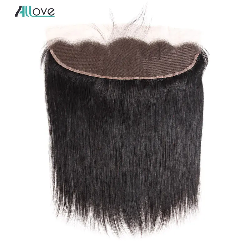 

Allove Brazilian Straight Frontal 13x4 inch Human Hair Frontal Closure with Baby Hair Non Remy Ear to Ear Lace Frontal Closure