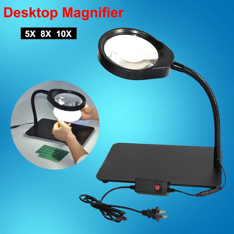New Arrival Desktop magnifier USB with LED light 5X 8X 10X for