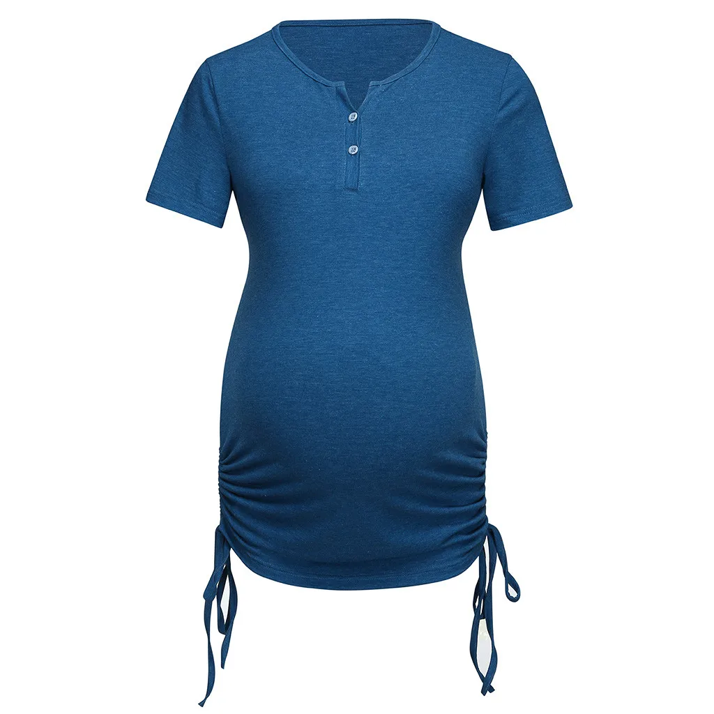 

LONSANT Maternity Summer Clothes Women Short Sleeve Tops Solid Breastfeeding Nusring soft cotton t-shirt casual Maternity blouse