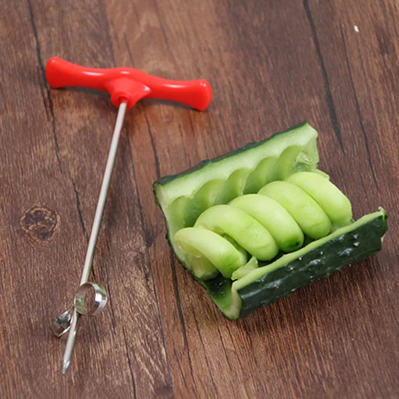 Ручная роликовая спиральная овощерезка, нож для закручивания картофеля, спиральная овощерезка, портативный кухонный инструмент