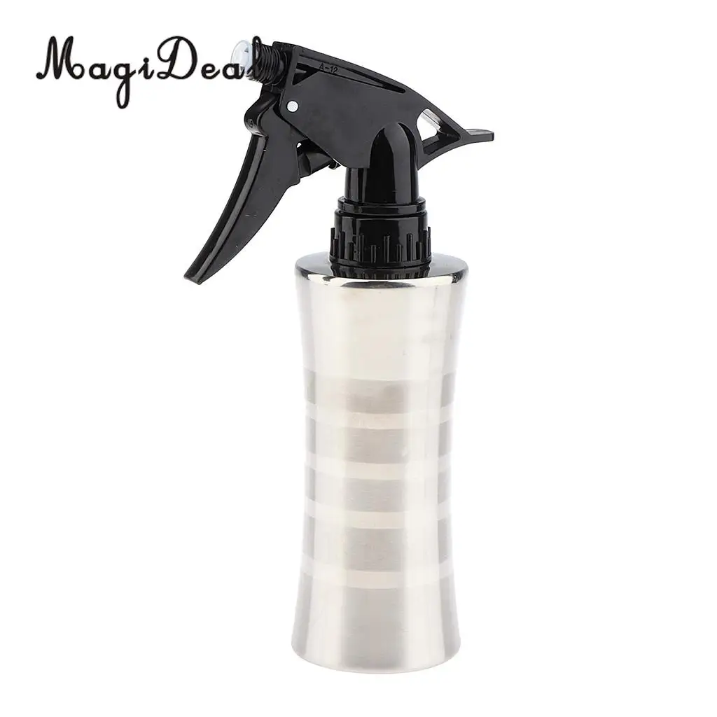 Kesoto 300ml Stainless Steel Empty Fine Mist Trigger Spray Bottle for Hair Salon Hairdressing