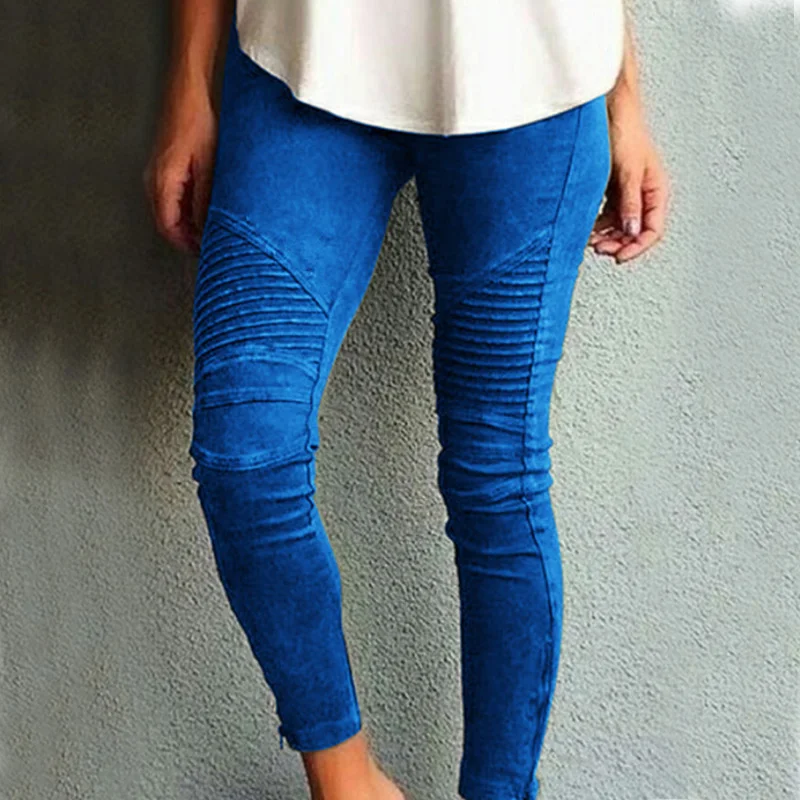 CHRLEISURE, XS-5XL, модные брюки-карандаш размера плюс, женские Pantalon, женские узкие штаны, женские штаны, 5 цветов - Цвет: Blue