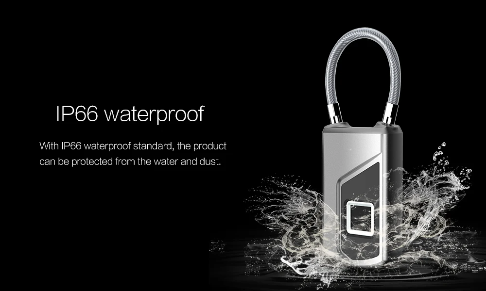 Anytek USB Перезаряжаемые Smart Keyless Отпечатков пальцев замок IP65 Водонепроницаемый Anti-Theft замок безопасности двери Чемодан случае блокировки