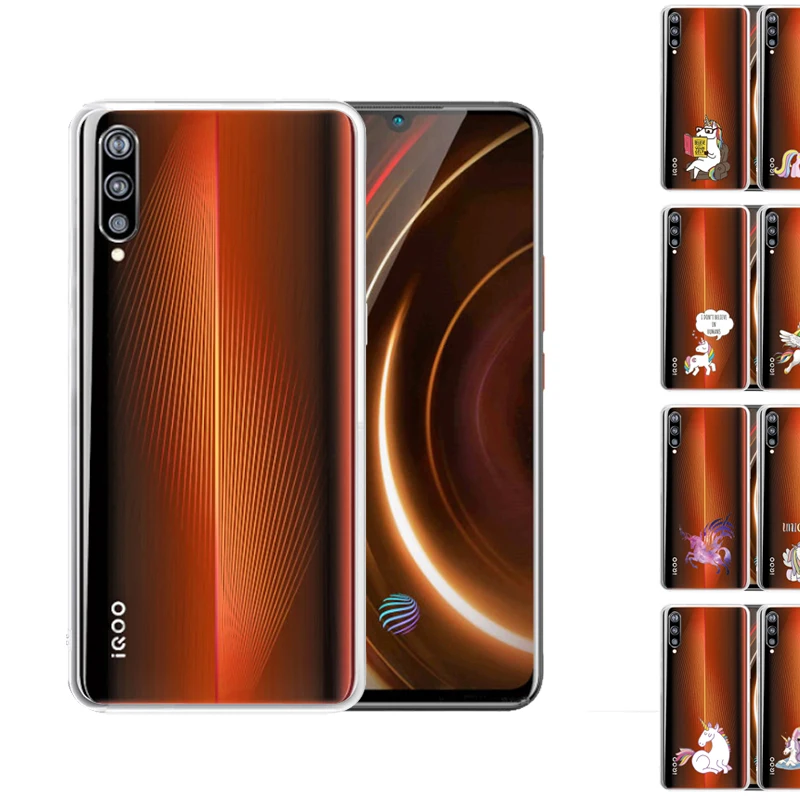 Мультфильм силиконовый телефон крышка для Vivo iQOO тонкий мягкий милый Единорог