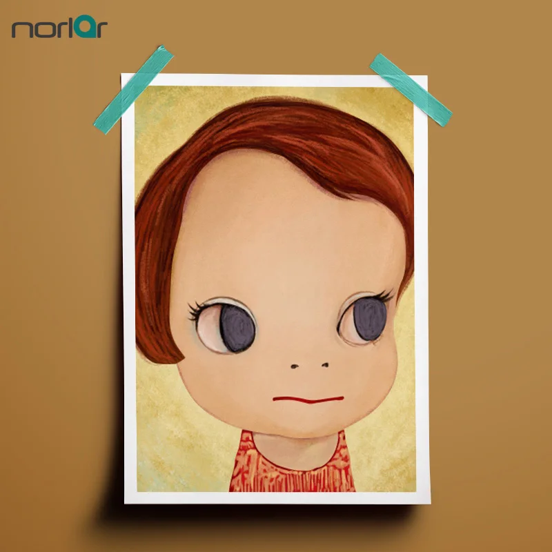 

A A Home Paintings Wall Pictures Yoshitomo Nara Girls Oil Painting Print on Canvas Abstract Wall Art Kids Room Decor No Frame