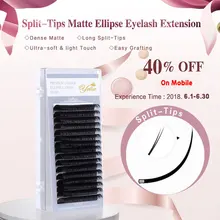 Individual False Flat Lashes Mink Ellipse eyelashes Eyelash Extension Natural Extensions highly Soft Split-tip for Professionals : image Individual False Flat Lashes Mink Ellipse eyelashes Eyelash Extension Natural Extensions highly Soft Split-tip for Professionals