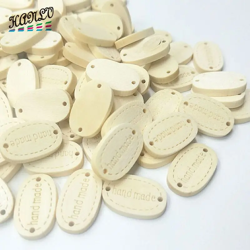

30PCS 18mmx12mm Handmade Wood Buttons DIY Crafts Sewing Accessories