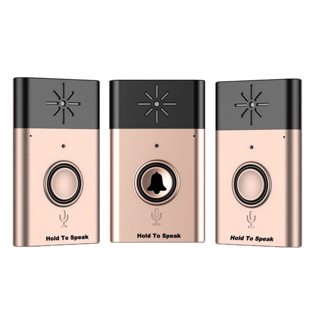 300m Range Wireless Doorbell Golden Door Chime Song with Sound Voice Intercom
