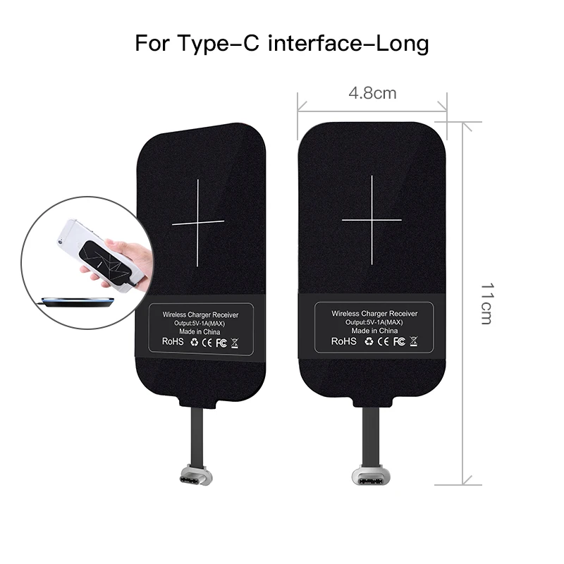 Beste Nillkin Universal type c Ontvanger Qi Draadloze Oplader Ontvanger Opladen Adapter zak Spoel voor xiaomi mix 2 oneplus 6 5 t voor meizu