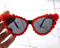 2018 кошачий глаз Солнцезащитные очки для женщин Для женщин Сексуальная розы барокко Защита от солнца очки для дам Ретро Винтаж оттенков для
