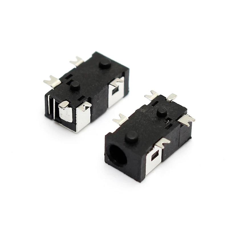 

10pcs 2.5mm X 0.7MM DC Jack DC Power Socket Male Center Pin 0.7mm SMD Reflow solderable Right Angle Board guide
