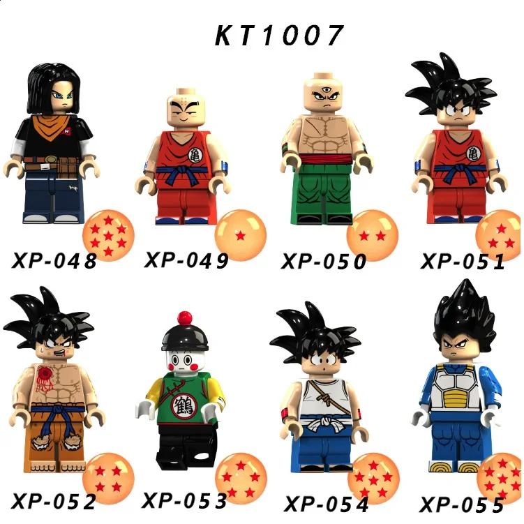 KT1007/X048-055 80 шт./лот Dragon Ball Z Аниме Гоку Вегета figuras строительных блоков Кирпичи Детские игрушки подарок