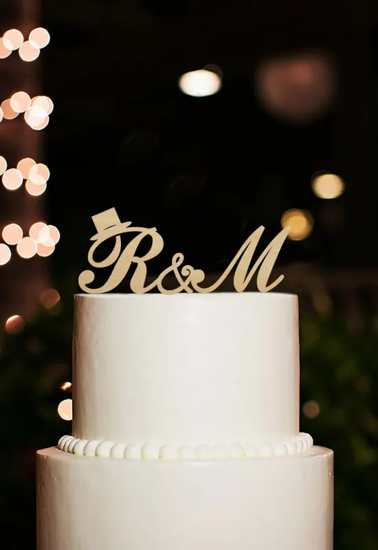 Wooden Initial Cake Topper Wooden Initial Cake Topper