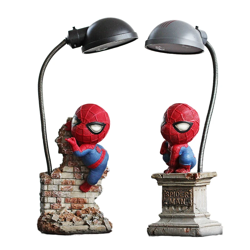 Супер человек-паук, Мстители, Юнион 3, светодиодный ночник на батарейках, декоративный светильник из смолы, светильник, прикроватный светильник, маленький ночник, светильник s