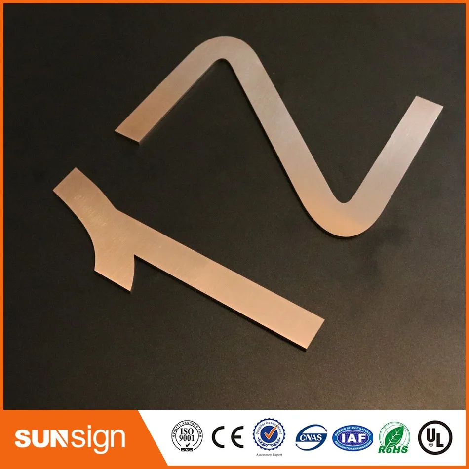 Рисунок 3 - Розовые золотые металлические знаки