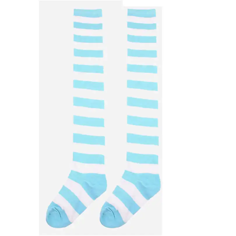 1 Pair New Women Girls Halloween  Striped THIGH HIGH SOCKS Over Knee Girls Womens Cosplay Casual Daily Socks #4F03 (8)