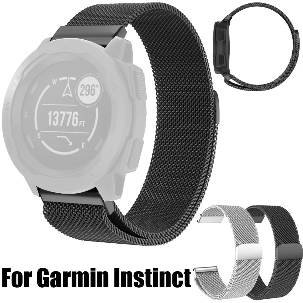

Smartwatch Watches Bracelet strap Smartband mi band Magnetic Milanese Loop Stainless Steel Wristband Watch For Garmin Instinct