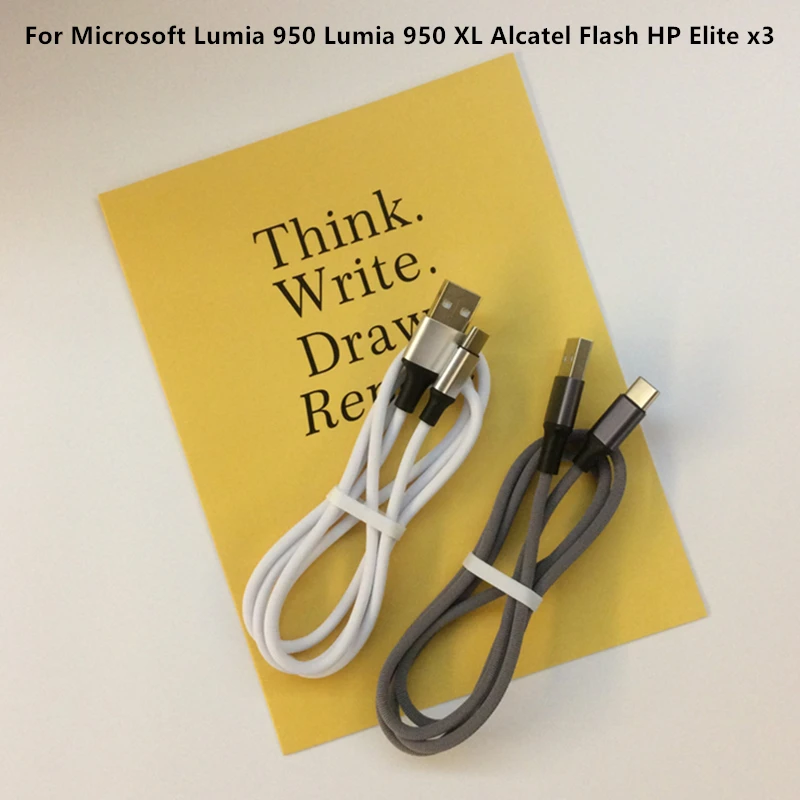 Тканевый USB кабель для Microsoft Lumia 950 950XL Alcatel Flash HP Elite x3 передачи данных и быстрой