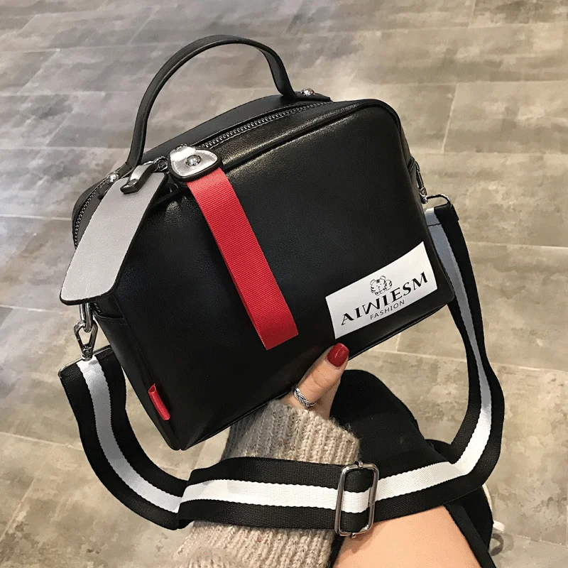 

2019 Fashion women bags black Large capacity luxury handbags designer Double zipper solid color bags women hot sale bag female