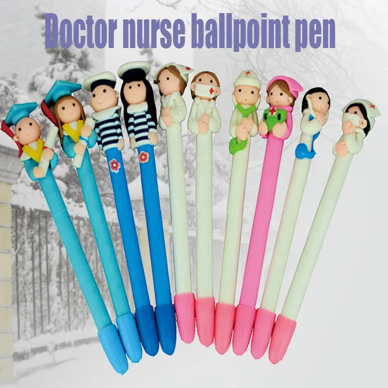 

50 PCS Ballpoint Pens Doctor Nurse Appearance Model Boligrafo Creativo Fimo Caly Verpleegkundige Medische Geschenken For Women