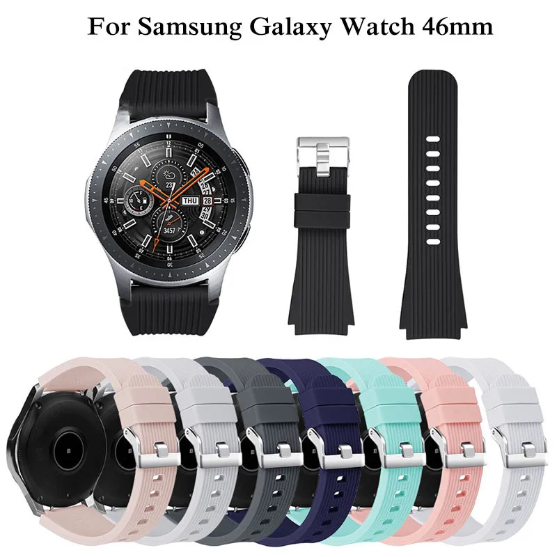 Ремешок силиконовый для Samsung Galaxy Watch 46 мм оригинальный сменный спортивный браслет