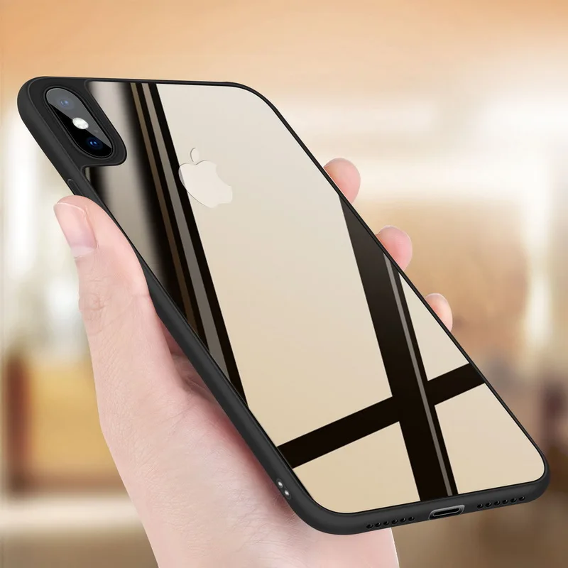 Goede NOWAL Transparante Telefoon Case Voor iPhone X 8 Plus Slim Hybrid Soft Frame Clear Hard Panell Cover Voor iPhone 6 6 s 7 Plus Capa