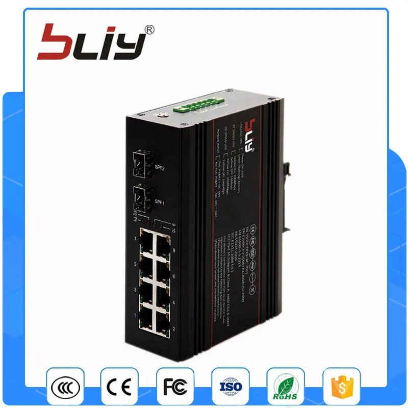 2GX8GT managed fiber optic switch 1000Mbps 8 port ethernet switch with sfp connector dispersion managed solitons