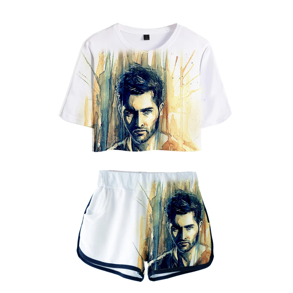 Derekhale 3D стиль из двух предметов модная удобная летняя рубашка с пупком женская модная повседневная крутая Летняя мода комплект