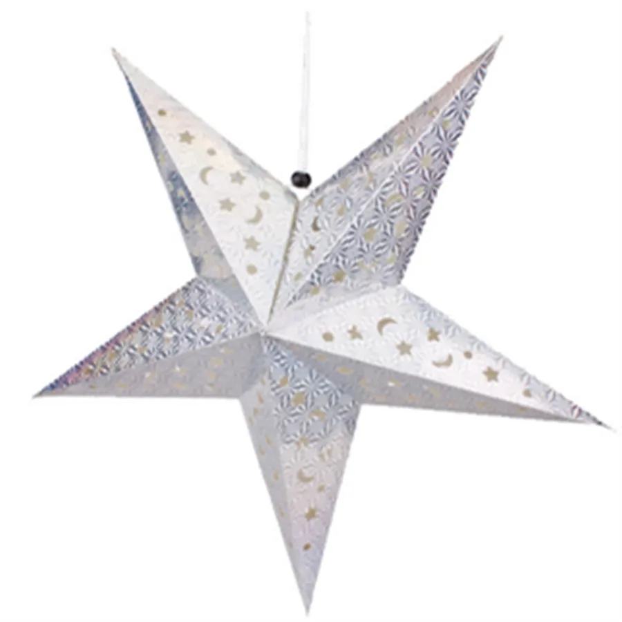 1 шт. 60 см(24 дюйма) Красочные креативные бумажные блестящие звезды абажур лампы-фонари Висячие свадебные вечеринки зимние праздничные украшения