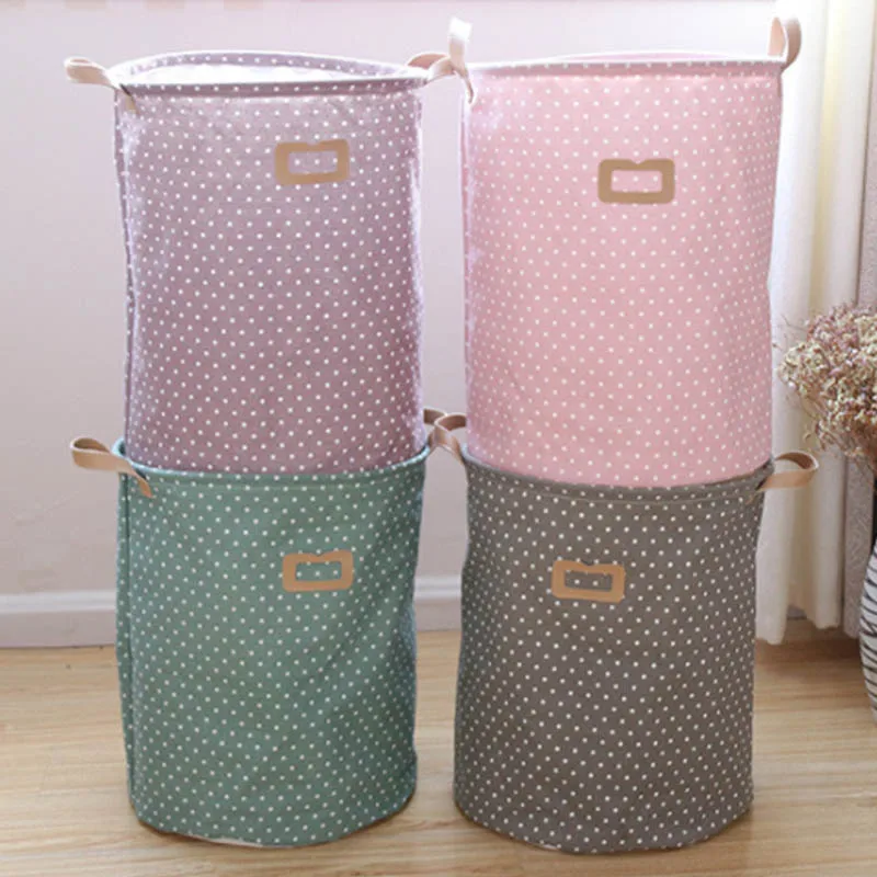 

Multifunction Home Storage Tools Laundry Bucket Drawstring Barrel 1 PC Cotton Linen Storage Baskets Kids Toys Books Organizer