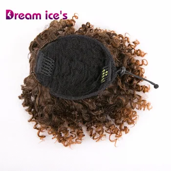 

Dream ice's synthetic fake kinky curly drawstring ponytail wig hair extension high puff hair bun chignon hair piece