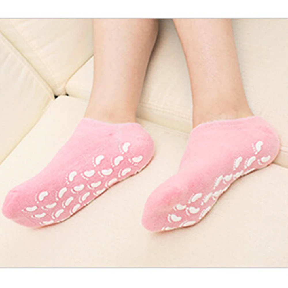 1 Pair Pink Socks Moisturizing Soft Repair Cracked Foot Skin Treatment