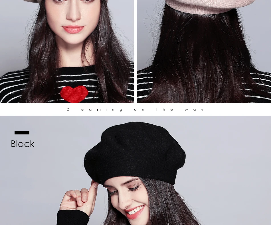 Gorros de boina de lana a cuadros para mujer, gorro de invierno cálido  francés, gorra negra de noticia, sombrero de justicia poética, gorra de