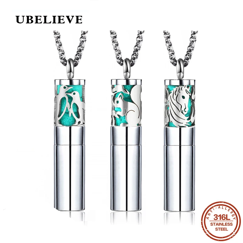 

Ubelieve Silver Color Stainless Steel Necklace Pendant For Woman Fashion Jewelry Storage Sliver Color Necklace With Felt Pads