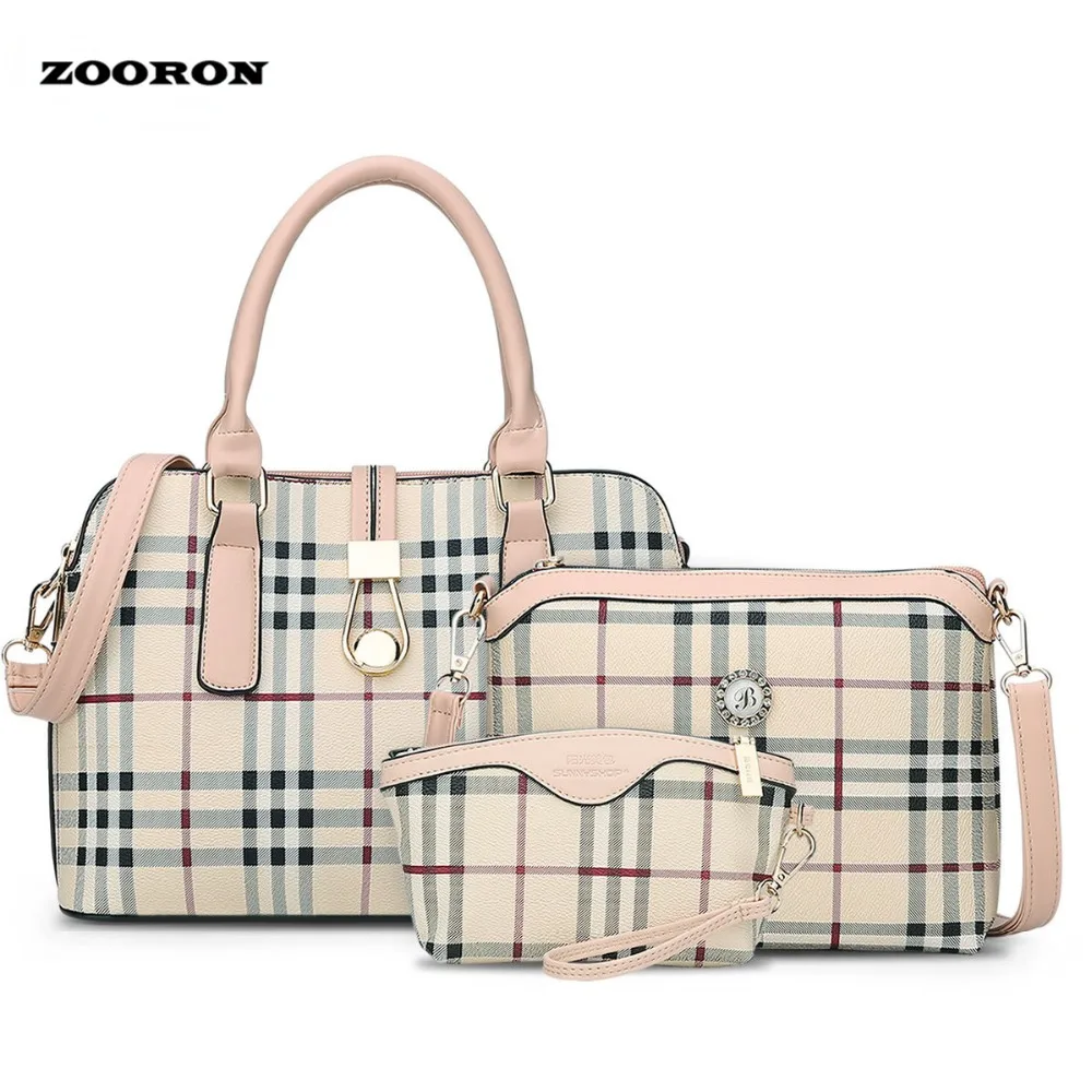 2017 women bag hot sale in Europe and the shoulder portable oblique cross bag exquisite interlayer three-piece handbag