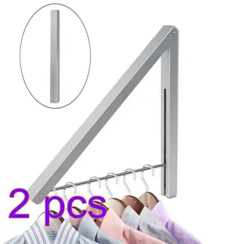 

2pcs Alumimum Wall Adjustable Clothes Hanger Rack Bracket for Laundry Organization Closet Storage System