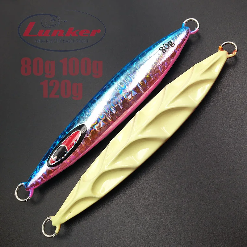 Lunker slow metal Jig 80 100 120g versatile slow glow fishing jigging