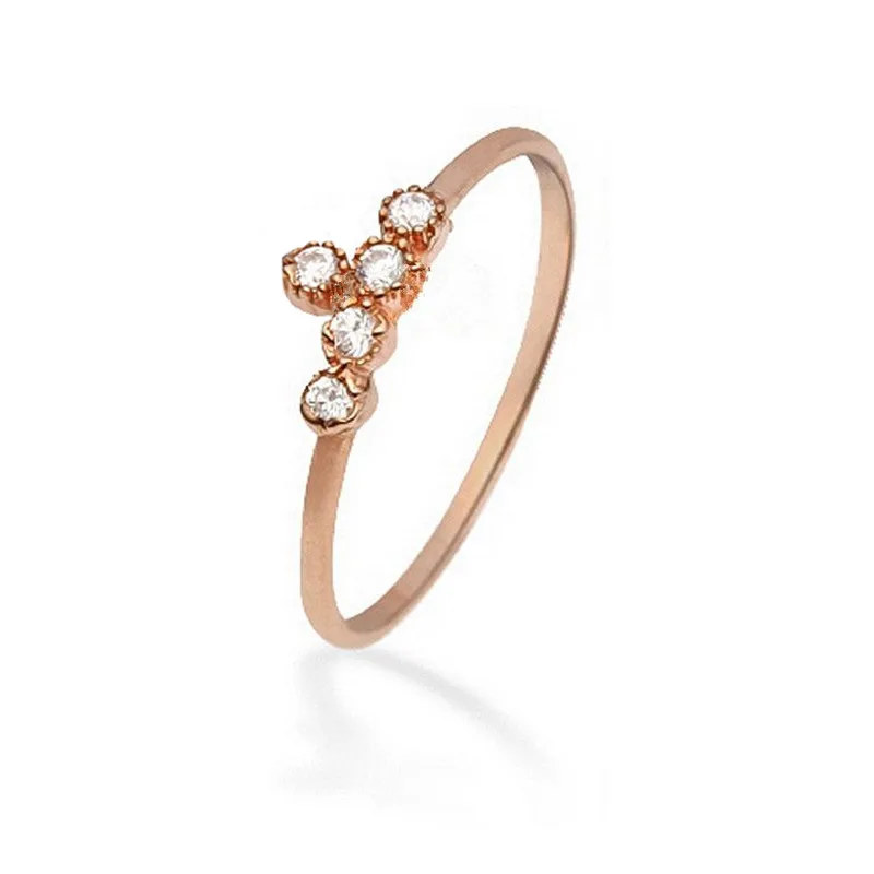

Solid 14k Rose Gold Ring Natural Diamonds Engagement Wedding Anniversary Band Fine Jewelry Cute Romantic