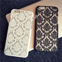 Caso de telefone tampa traseira para Apple iphone 6 S mais o caso transparente híbrido damasco do Vintage flor padrão de luxo 6 6 S 4.7 6 S Plus