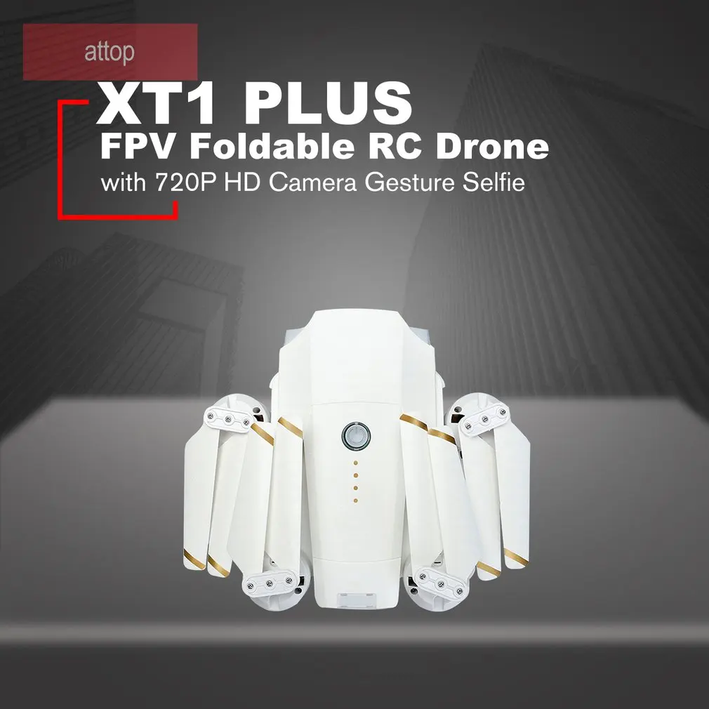 

Attop XT1 PLUS 2.4G FPV Foldable RC Quadcopter Drone with 1080/720P HD Wide Angle Camera Gesture Selfie Long Flight AltitudeHold
