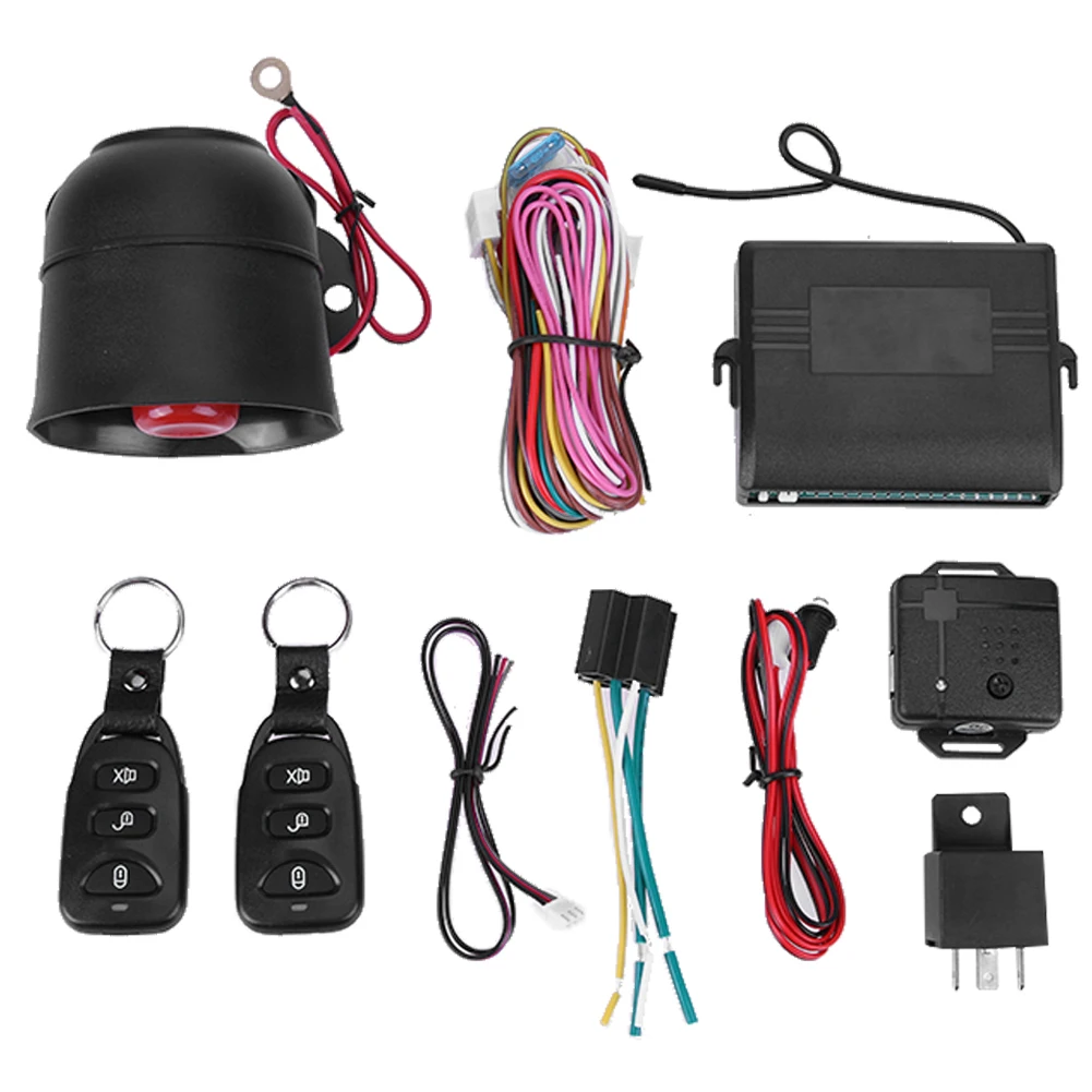 Universal 12V Auto Vehicle Burglar Alarm Protection Keyless Entry Security System Kit w/ 2